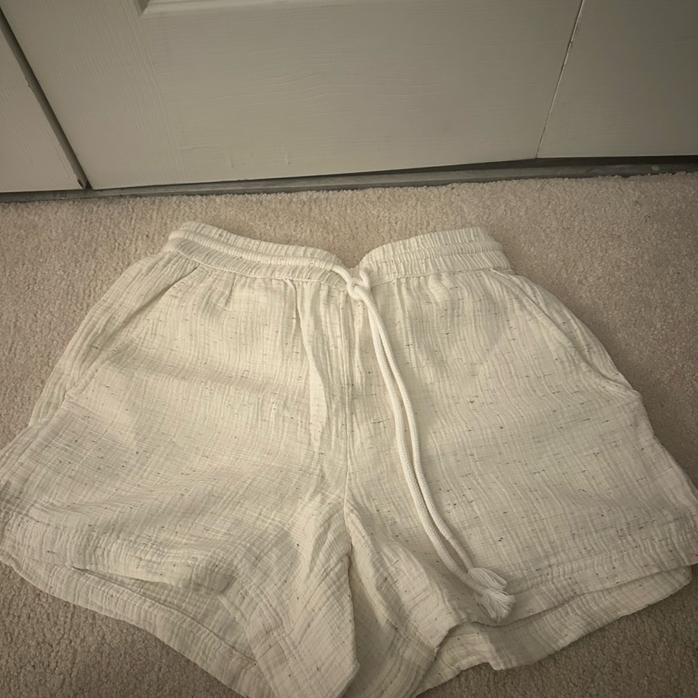 High Waist White Women's Shorts
